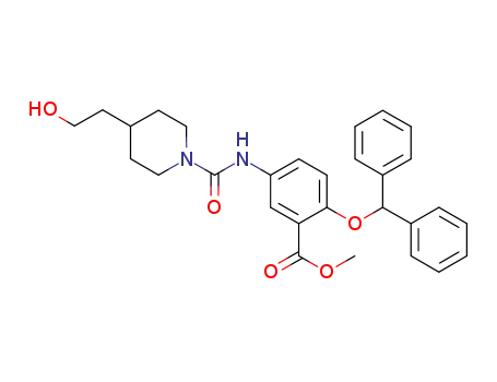 Benzoic acid,
2-(diphenylmethoxy)-5-[[[4-(2-hydroxyethyl)-1-piperidinyl]carbonyl]amino
]-, methyl ester