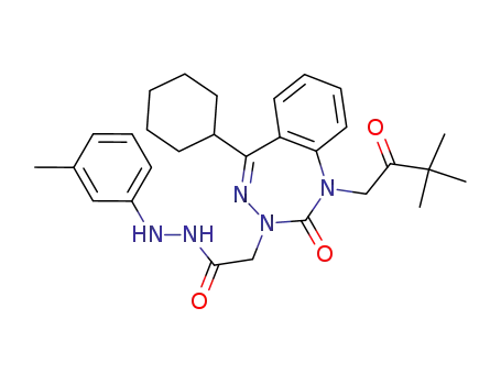 3H-1,3,4-Benzotriazepine-3-acetic acid,
5-cyclohexyl-1-(3,3-dimethyl-2-oxobutyl)-1,2-dihydro-2-oxo-,
2-(3-methylphenyl)hydrazide