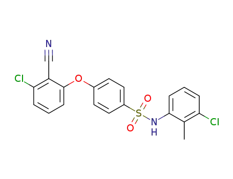 Molecular Structure of 823781-48-2 (Benzenesulfonamide,
4-(3-chloro-2-cyanophenoxy)-N-(3-chloro-2-methylphenyl)-)