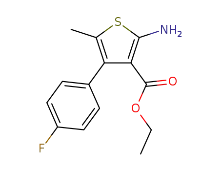 Molecular Structure of 350989-70-7 (2-AMINO-4-(4-FLUORO-PHENYL)-5-METHYL-THIOPHENE-3-CARBOXYLIC ACID ETHYL ESTER)