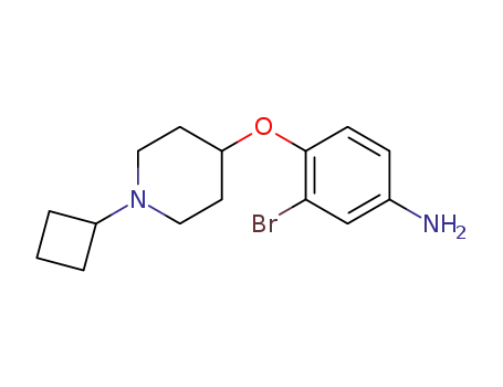 Molecular Structure of 862313-96-0 (Benzenamine, 3-bromo-4-[(1-cyclobutyl-4-piperidinyl)oxy]-)