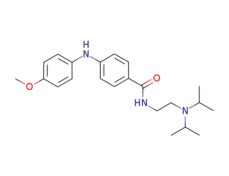 Molecular Structure of 600171-26-4 (Benzamide,
N-[2-[bis(1-methylethyl)amino]ethyl]-4-[(4-methoxyphenyl)amino]-)