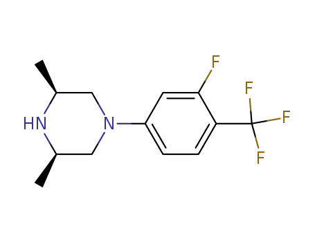 Molecular Structure of 866785-90-2 (Piperazine,1-[3-fluoro-4-(trifluoromethyl)phenyl]-3,5-dimethyl-, (3R,5S)-rel-)