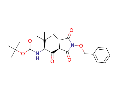 Molecular Structure of 618109-24-3 (Carbamic acid,
[(1S)-2,2-dimethyl-1-[[(3R,4S)-4-methyl-2,5-dioxo-1-(phenylmethoxy)-3-
pyrrolidinyl]carbonyl]propyl]-, 1,1-dimethylethyl ester)