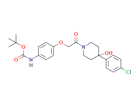 Molecular Structure of 875212-15-0 (Carbamic acid,
[4-[2-[4-(4-chlorophenyl)-4-hydroxy-1-piperidinyl]-2-oxoethoxy]phenyl]-,
1,1-dimethylethyl ester)