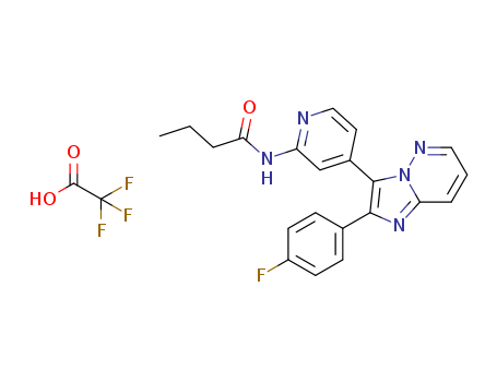 Butanamide,  N-[4-[2-(4-fluorophenyl)imidazo[1,2-b]pyridazin-3-yl]-2-pyridinyl]-,  mono(trifluoroacetate)
