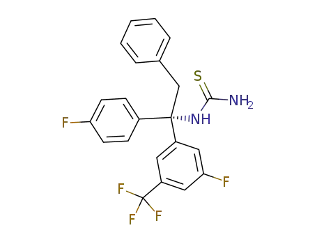 Molecular Structure of 939039-51-7 ((S)-1-(1-(3-fluoro-5-(trifluoromethyl)phenyl)-1-(4-fluorophenyl)-2-phenylethyl)thiourea)