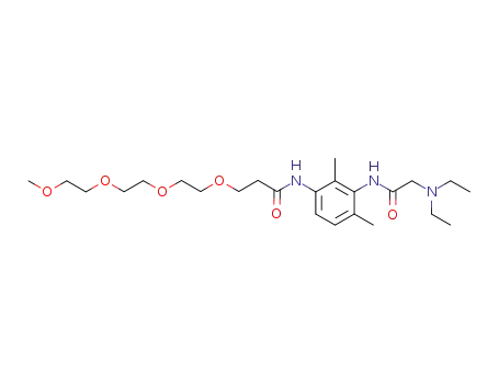 Molecular Structure of 848441-49-6 (2,5,8,11-Tetraoxatetradecan-14-amide,
N-[3-[[(diethylamino)acetyl]amino]-2,4-dimethylphenyl]-)