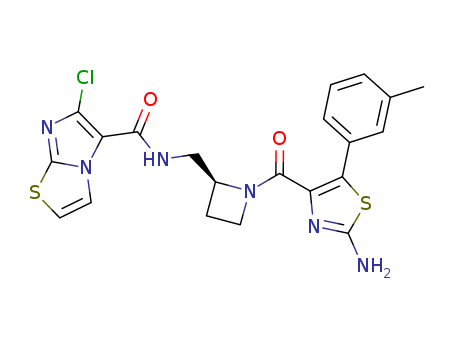 Imidazo[2,1-b]thiazole-5-carboxamide, N-[[(2S)-1-[[2-amino-5-(3-methylphenyl)-4-thiazolyl]carbonyl]-2-azetidinyl]methyl]-6-chloro-