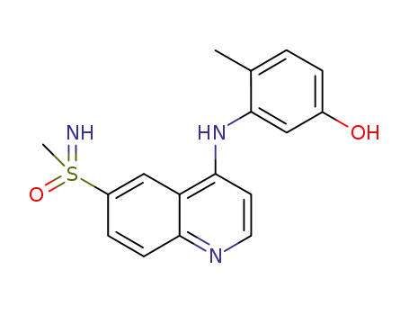 Molecular Structure of 1161837-71-3 (Phenol, 4-methyl-3-[[6-(S-methylsulfonimidoyl)-4-quinolinyl]amino]-)