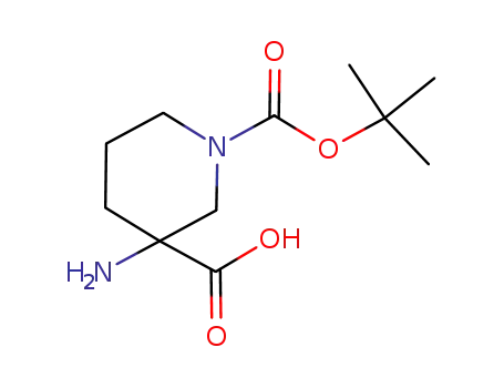 Molecular Structure of 862372-92-7 ((S)-3-AMINO-1-(TERT-BUTOXYCARBONYL)PIPERIDINE-3-CARBOXYLIC ACID)
