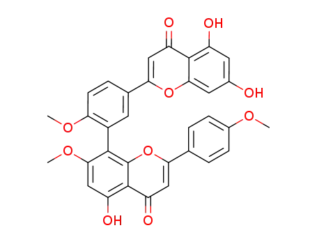 Molecular Structure of 481-45-8 (Amentoflavone 4',4''',7''-trimethyl ether)