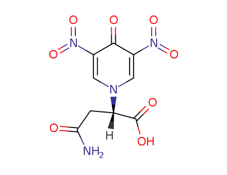 Molecular Structure of 78641-70-0 ((S)-2-(3,5-Dinitro-4-oxo-4H-pyridin-1-yl)-succinamic acid)