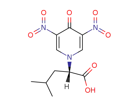 Molecular Structure of 78641-71-1 ((S)-2-(3,5-Dinitro-4-oxo-4H-pyridin-1-yl)-4-methyl-pentanoic acid)