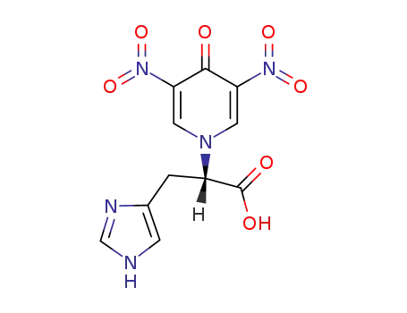 Molecular Structure of 78641-69-7 ((S)-2-(3,5-Dinitro-4-oxo-4H-pyridin-1-yl)-3-(1H-imidazol-4-yl)-propionic acid)