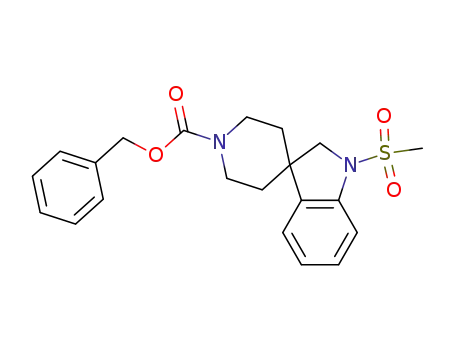 Molecular Structure of 184289-84-7 (benzyl 1-(methylsulfonyl)spiro[indoline-3,4’-piperidine]-1‘-carboxylate)