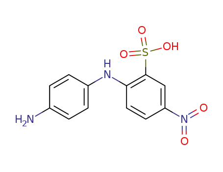 Molecular Structure of 91-29-2 (2-(4-Aminoanilino)-5-nitrobenzenesulphonic acid)
