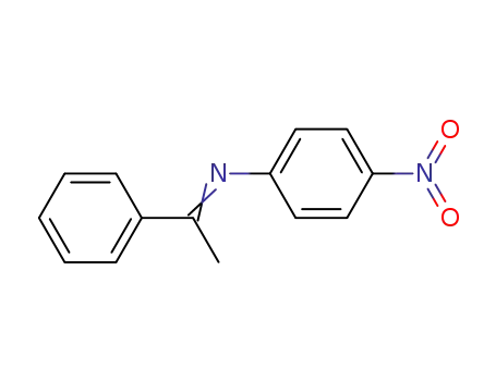 Molecular Structure of 56075-35-5 (Benzenamine, 4-nitro-N-(1-phenylethylidene)-)