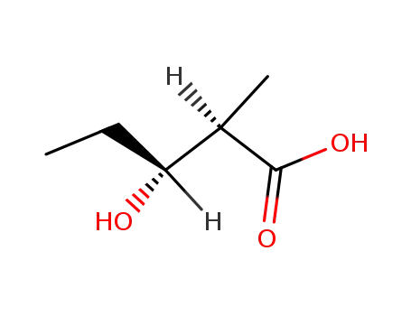 Molecular Structure of 109215-41-0 (Pentanoic acid, 3-hydroxy-2-methyl-, (2R,3R)-)