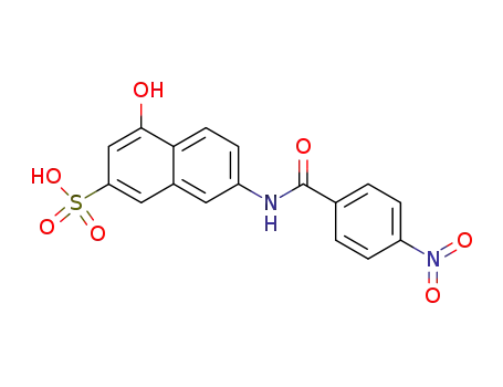 Molecular Structure of 132-88-7 (4-hydroxy-7-[(4-nitrobenzoyl)amino]naphthalene-2-sulphonic acid)