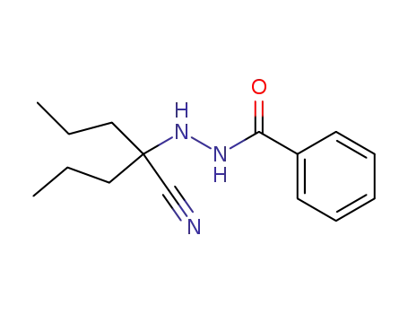 Molecular Structure of 128721-94-8 (Benzoic acid N'-(1-cyano-1-propyl-butyl)-hydrazide)