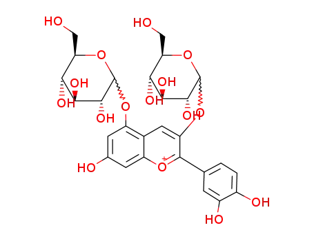 Molecular Structure of 20905-74-2 (cyanidin 3,5-O-diglucopyranoside)