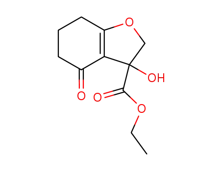 Molecular Structure of 128428-59-1 (3-hydroxy-4-oxo-2,3,4,5,6,7-hexahydrobenzofuran-3-carboxylic acid ethyl ester)