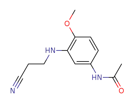 Molecular Structure of 26408-28-6 (N-[3-[(2-Cyanoethyl)amino]-4-methoxyphenyl]acetamide)