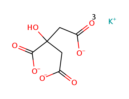 866-84-2,Potassium citrate,1,2,3-Propanetricarboxylicacid, 2-hydroxy-, tripotassium salt (9CI);Citric acid, tripotassium salt(8CI);Kajos;Kaliksir;Litocit;Polycitra K;Porekal;Potassium tribasic citrate;Seltz-K;Tripotassium citrate;Urocit K;