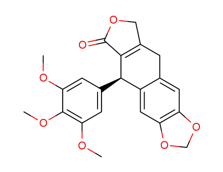 Molecular Structure of 477-52-1 (Furo(3,4:6,7)naphtho(2,3-d)-1,3-dioxol-6(8H)-one, 5,9-dihydro-5-(3,4,5-trimethoxyphenyl)-, (R)-)