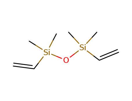 2627-95-4,Divinyltetramethyldisiloxane,Disiloxane,1,1,3,3-tetramethyl-1,3-divinyl- (6CI,7CI,8CI);1,1,3,3-Tetramethyl-1,3-divinyldisiloxane;1,1'-Divinyltetramethyldisiloxane;1,3-Diethenyl-1,1,3,3-tetramethyldisiloxane;1,3-Divinyl-1,1,3,3-tetramethyldisiloxane;1,3-Divinyltetramethyldisiloxane;Bis(ethenyldimethylsilyl) ether;Tetramethyl-1,3-divinyldisiloxane;sym-Divinyltetramethyldisiloxane;sym-Tetramethyldivinyldisiloxane;Divinyltetramethyldisiloxane;