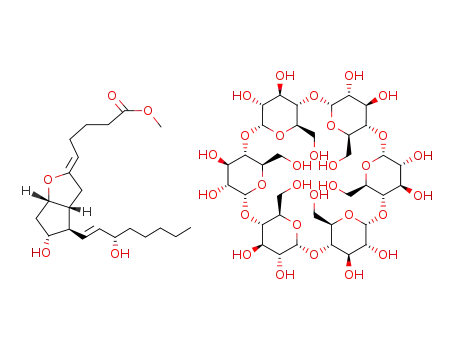 Molecular Structure of 69377-71-5 (C<sub>36</sub>H<sub>60</sub>O<sub>30</sub>*C<sub>21</sub>H<sub>34</sub>O<sub>5</sub>)
