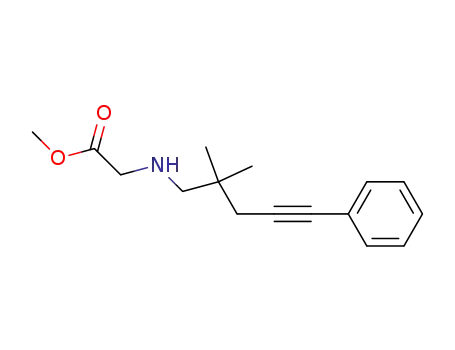 Molecular Structure of 197963-30-7 (methyl N-(2,2-dimethyl-5-phenylpent-4-ynyl)glycinate)