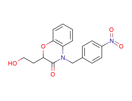 Molecular Structure of 191096-97-6 (3,4-Dihydro-2-(2-hydroxyethyl)-4-(4-nitrobenzyl)-3-oxo-2H-1,4-benzoxazine)