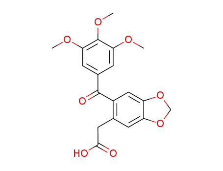 Molecular Structure of 116097-17-7 (1,3-Benzodioxole-5-acetic acid, 6-(3,4,5-trimethoxybenzoyl)-)