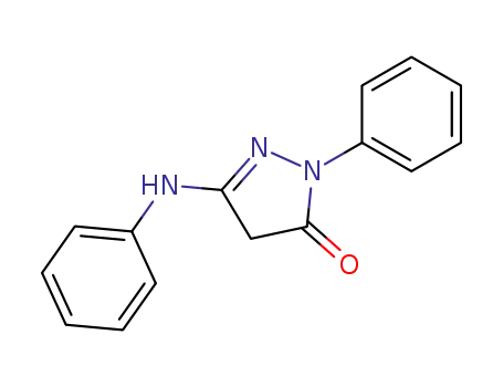 Molecular Structure of 7186-66-5 (3H-Pyrazol-3-one, 2,4-dihydro-2-phenyl-5-(phenylamino)-)