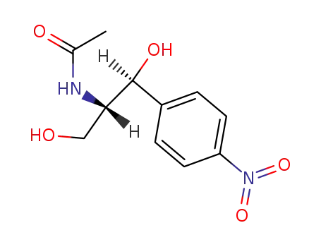 Molecular Structure of 4618-99-9 ((R*,R*)-()-N-[2-hydroxy-1-(hydroxymethyl)-2-(4-nitrophenyl)ethyl]acetamide)