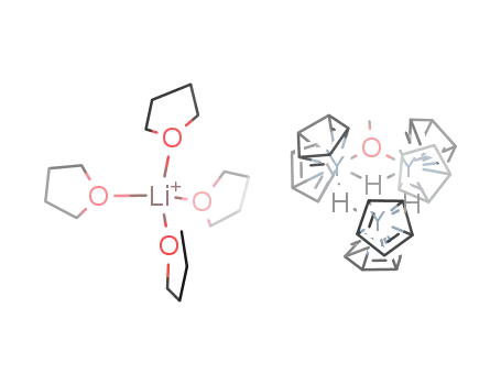 Molecular Structure of 111435-08-6 ({{(C5H5)2Y(μ-H)}2{(C5H5)2Y(μ-OCH3)}(μ3-H)}(1-)*{Li(THF)4}(1+))