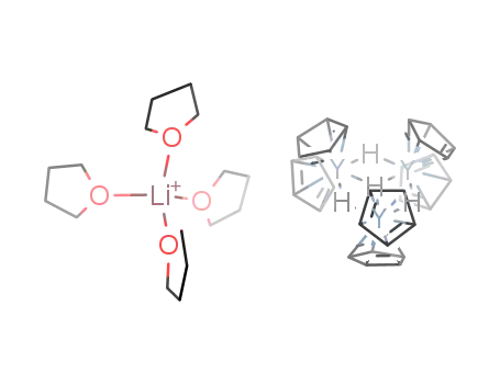 Molecular Structure of 90762-81-5 ({{(C5H5)2Y(μ-H)}3(μ3-H)}(1-)*Li(THF)4(1+))