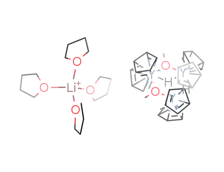 Molecular Structure of 111435-10-0 ({{(C5H5)2Y(μ-H)}{(C5H5)2Y(OCH3)}2(μ3-H)}(1-)*{Li(THF)4}(1+))