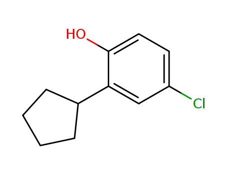 Molecular Structure of 13347-42-7 (2-CYCLOPENTYL-4-CHLOROPHENOL)