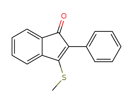Molecular Structure of 52711-23-6 (1H-Inden-1-one, 3-(methylthio)-2-phenyl-)