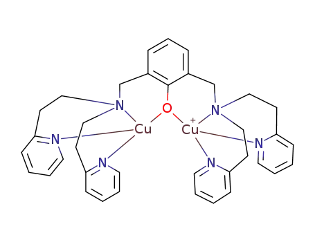 Molecular Structure of 90065-16-0 (Cu<sub>2</sub>(I)(C<sub>6</sub>H<sub>3</sub>(O)(CH<sub>2</sub>N(C<sub>2</sub>H<sub>4</sub>-2-pyridyl)2)2)<sup>(1+)</sup>)