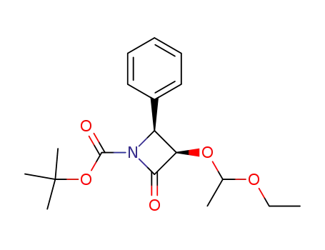 Molecular Structure of 201856-57-7 ((3R,4S)-tert-Butyl 3-(1-ethoxyethoxy)-2-oxo-4-phenylazetidine-1-carboxylate)
