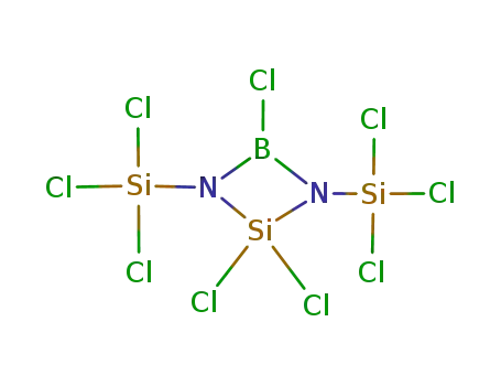 1,3-Diaza-2-sila-4-boracyclobutane,
2,2,4-trichloro-1,3-bis(trichlorosilyl)-