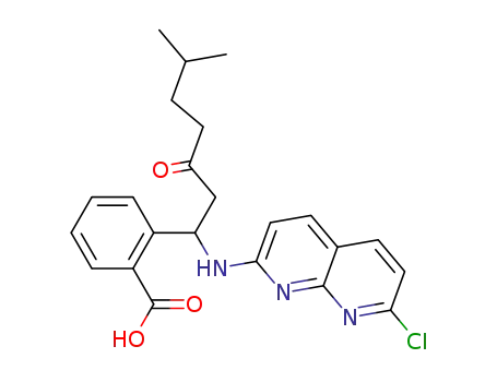 Benzoic acid,
2-[1-[(7-chloro-1,8-naphthyridin-2-yl)amino]-6-methyl-3-oxoheptyl]-
