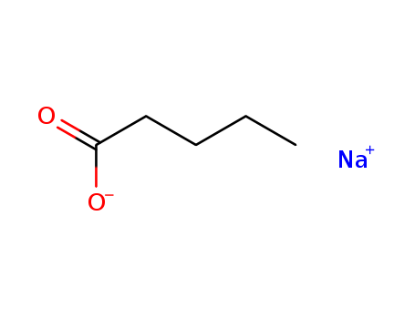 6106-41-8,SODIUM VALERATE,Pentanoicacid, sodium salt (9CI); Valeric acid, sodium salt (8CI); Sodium n-pentanoate;Sodium n-valerate; Sodium pentanoate; Sodium valerate