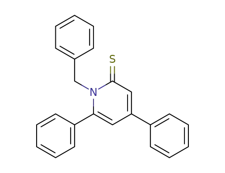 Molecular Structure of 76950-84-0 (2(1H)-Pyridinethione, 4,6-diphenyl-1-(phenylmethyl)-)