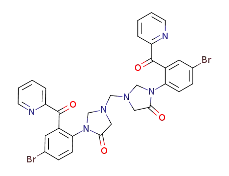 Molecular Structure of 76895-76-6 (N,N'-methylenebis<3-(2'-o-pyridoyl-4-bromo)phenyl>-4-imidazolidinone)