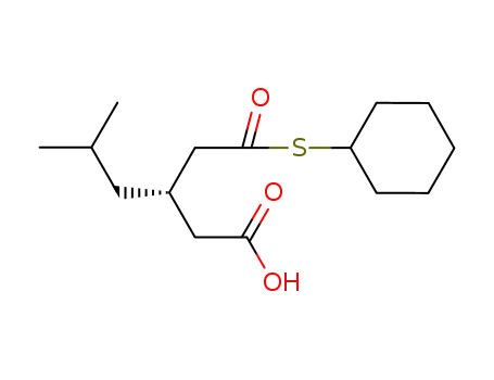 Molecular Structure of 1237492-10-2 ((-)-3-cyclohexylsulfanylcarbonylmethyl-5-methyl-hexanoic acid)